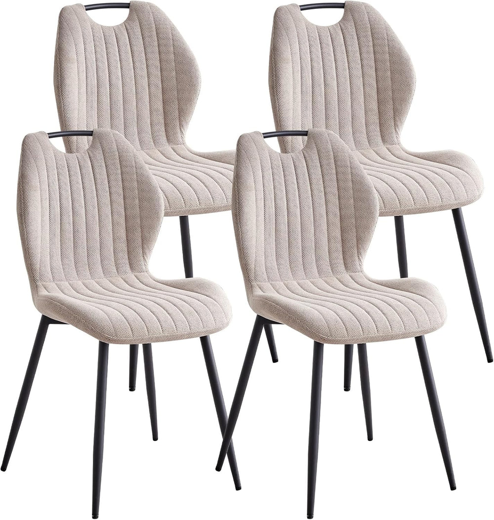 Dining Chairs Set of 4, Upholstered Living Room Chairs Modern Fabric Wingback...
