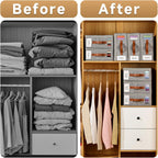 6pack Bed Sheet Organizer, Foldable Linen Closet Organizers and Storage with Sealed Design, Queen & King Size Sheet Storage with Window, Closet Organizer for Bedsheets/Blankets/Clothes, Linen