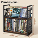 CD DVD Storage Rack - DVD Storage Case Holds 60 DVDs, Desktop or Closet DVD Stand, DVD Display for Blu-Ray | Video Game Cases | Papers | Cards