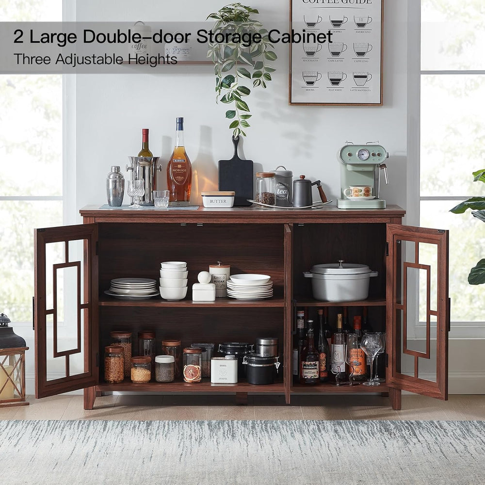 Joaxswe Large Sideboard Buffet Cabinet with Storage, 55" Farmhouse Crede...