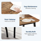 3 Piece Farmhouse Dining Table Set for 4, Compact Rustic Kitchen Table with 2 Padded Benches, Space Saving Breakfast Nook Furniture Set for Small Spaces, Apartments, Vintage