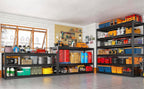 REIBII 3500LBS Garage Shelving, Adjustable Storage Shelves Heavy Duty, 6 Tier Heavy Duty Shelving, Metal Shelving Unit for Warehouse, Basement, Industrial, 55" W x 26" D x 84" H, Black, 2 Pack