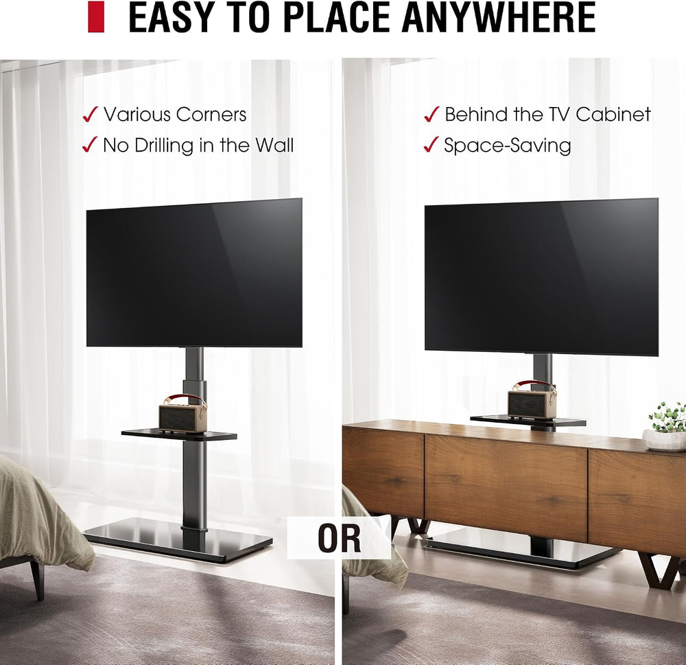 AOKCOS Floor TV Stand with 60-Degree Swivel, TV Floor Stand for 32-65 inch TV...