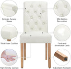 Yaheetech Dining Chairs Set of 4 Fabric Upholstered Dining Room Chairs with Button Tufted High Back and Solid Wood Legs for Kitchen/Living Room/Restaurant, Modern Style, Beige