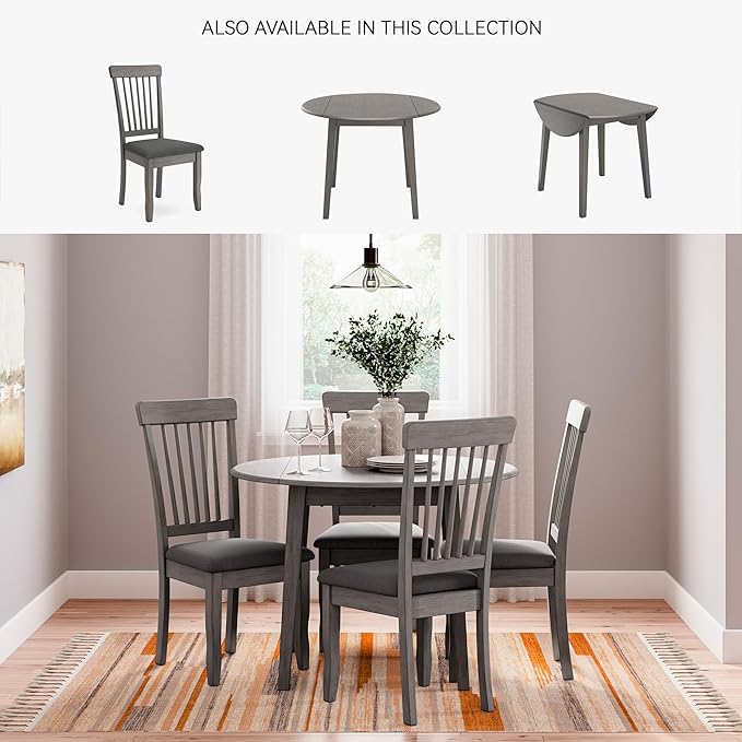 Signature Design by Ashley Shullden Modern Upholstered Dining Chair with Cushion, Set of 2, Gray