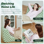 Bean Bag Chair with Checkerboard Shaker Fleece Fabric, Folding Sofa Bed, Floor Sleeper Lounge Chair, Lazy Sofa for Living Room, Bedroom, Apartments (Mint Green)