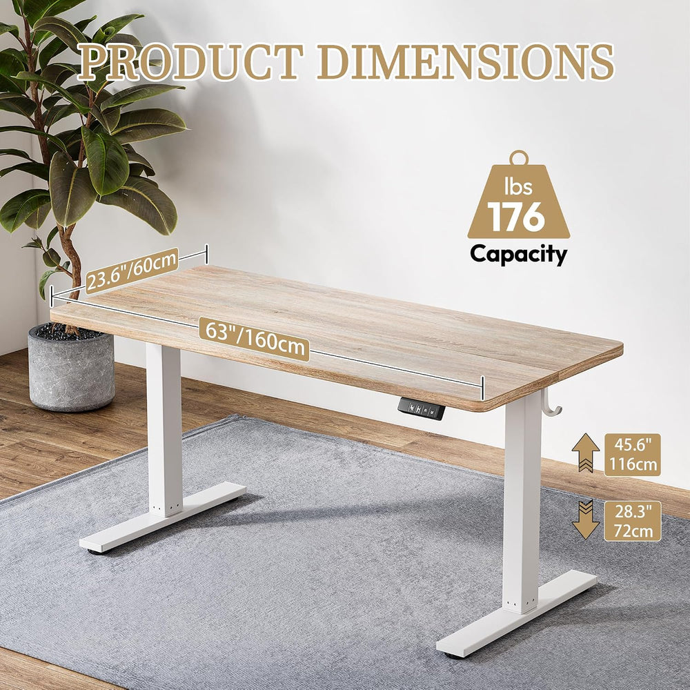 TIQLAB Electric Adjustable Sewing Table, 63"x24" Workbench Adjustab...