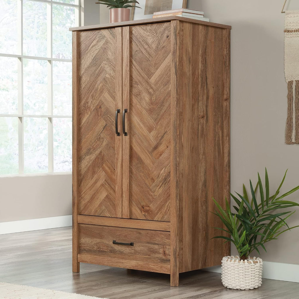 Sauder Cannery Bridge Armoire, L: 32.36" x W: 22.52" x H: 59.80", Sindoori Mango Finish