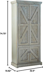 American Heartland Rustic Double Door Pantry, Rustic Dark Blue