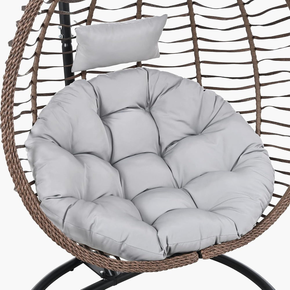 Mirightone Hanging Egg Chair with Stand, Foldable Wicker Egg Swing Chair for ...