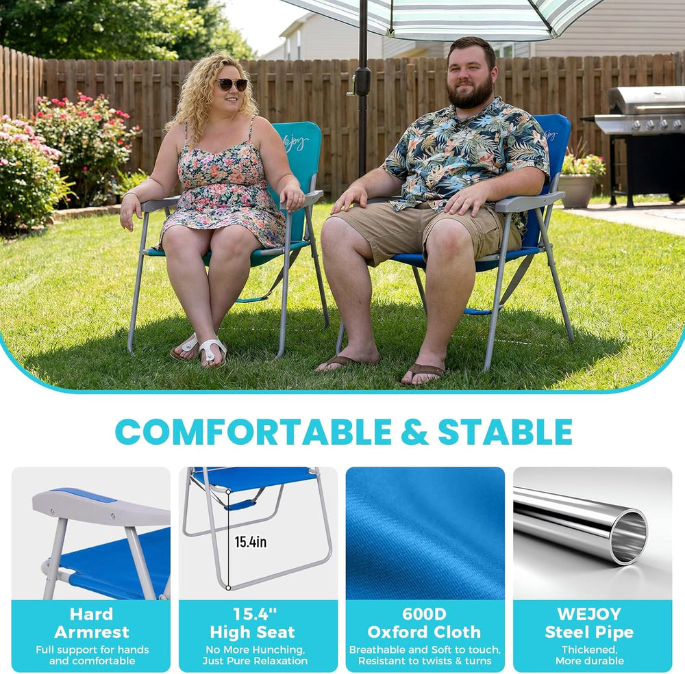 #WEJOY Folding Beach Chair for Adults, Lightweight Beach Chair with Shoulder ...