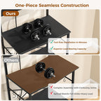 VUSIGN Kitchen Bakers Rack with Power Outlet, 4 Tiers Microwave Stand with Storage, 23.6 Inch Coffee Bar Station with 6 S Hooks, Adjustable Shelf Rack for Pots/Pans/Spices, Black