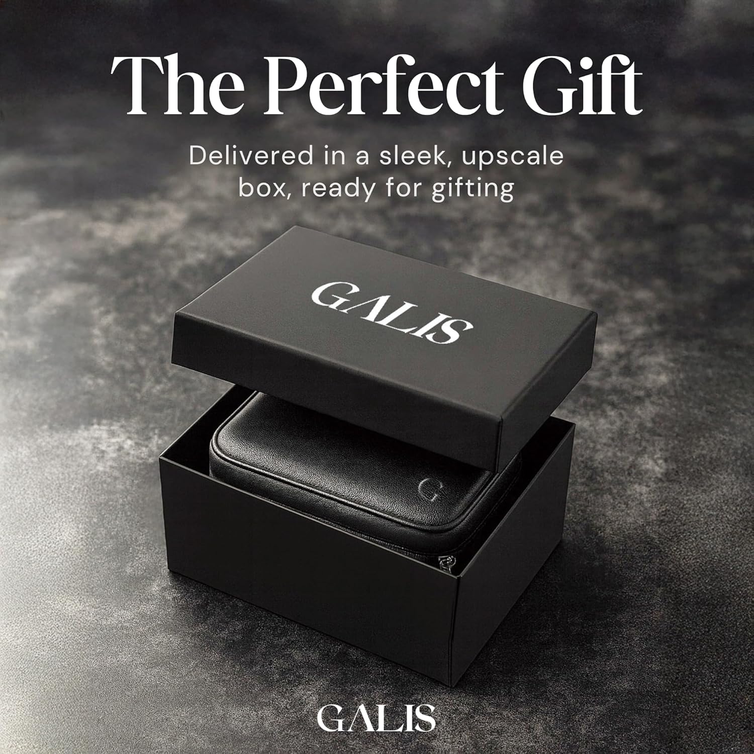 Galis Luxury Watch Travel Case for Men High End Portable 2-Slot Watch Holder and Watch Case, Premium Watch Box for Men, Jewelry Storage Organizer, Gift for Him, Fathers, Husband (Black & Green)