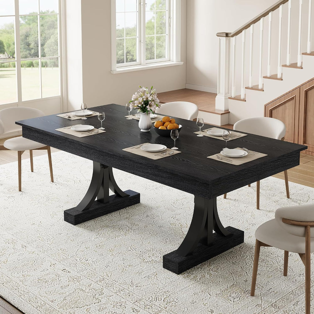 GarveeHome Dining Table for 6-8 with 2 Drawers,71-Inch Industrial Dining Tabl...