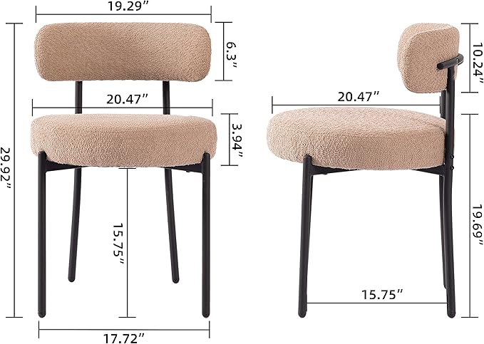 DYHOME Kitchen Chairs Mid-Century Modern Dining Chairs Set of 2, Kitchen Dini...