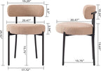 DYHOME Boucle Dining Chairs Set of 4, Upholstered Kitchen Dining Room Chairs, Side Chairs with Thick Cushions and Metal Legs for Kitchen Living Room, Camel Color