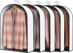 32” Garment Bags for Hanging Clothes 4” Gusseted - with Clear Window, Breathable Fabric, Metal Zipper, Suit Coat Fur Protector for Closet storage, clothes Season Off, Moving, 5 Pack
