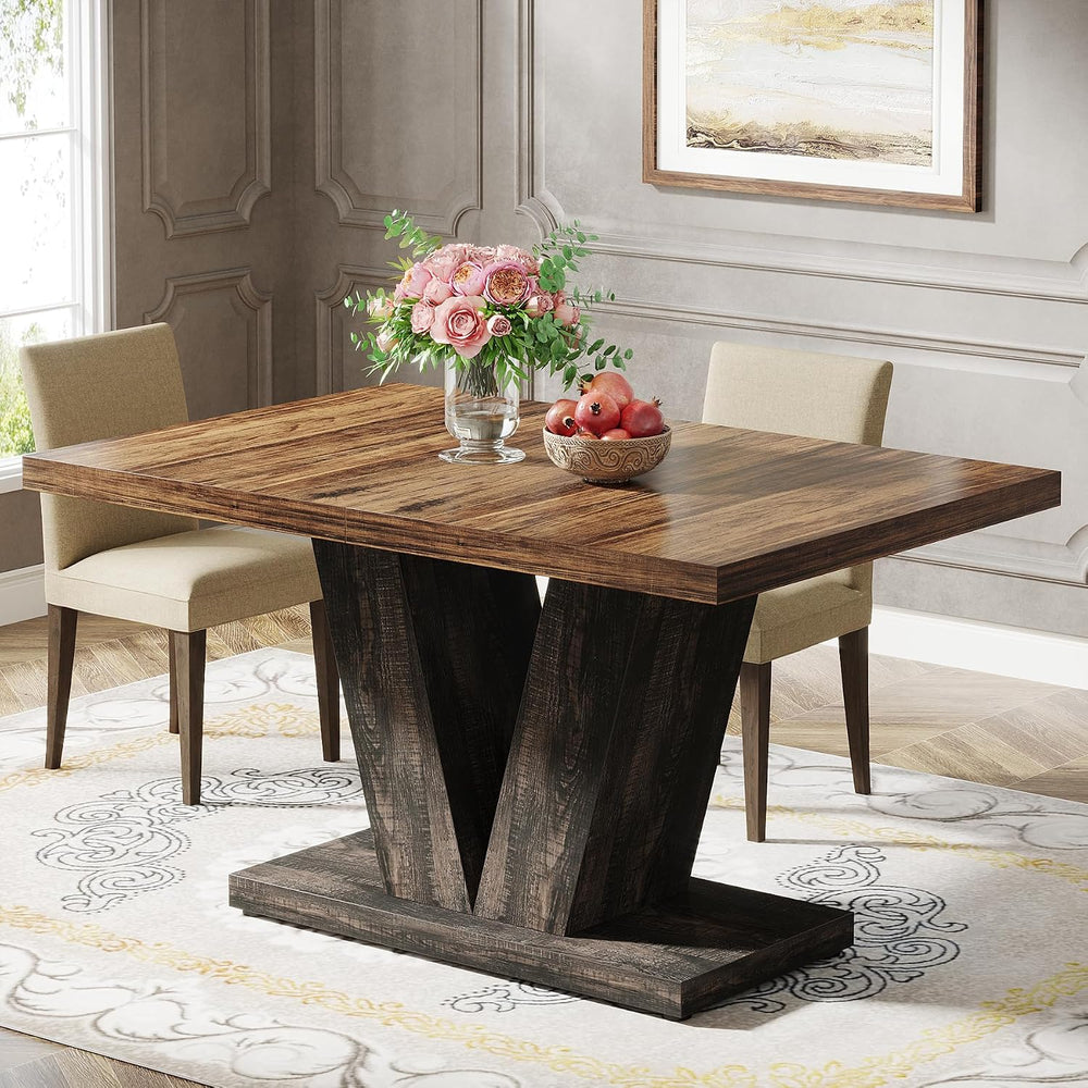 Tribesigns 47-Inch Dining Table for 4, Black Kitchen Dinner Table with Heavy ...