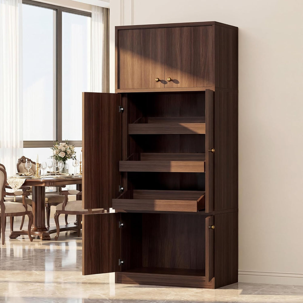 71 Inch Tall Kitchen Pantry Cabinet, Freestanding Storage Cabinet with Doors ...