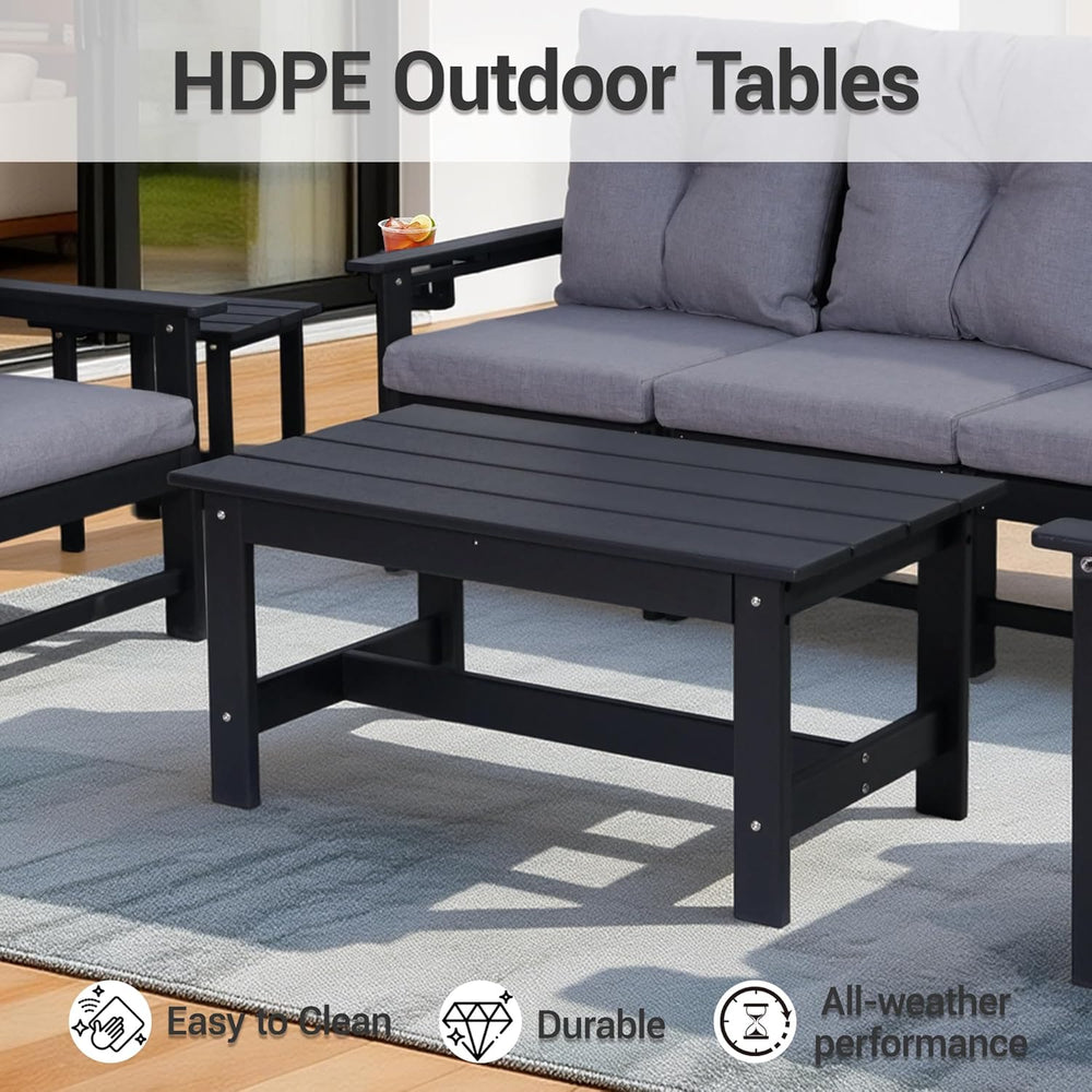 Set of 2 HDPE Adirondack Patio Armchairs, All Weather Outdoor Lounge Chairs w...