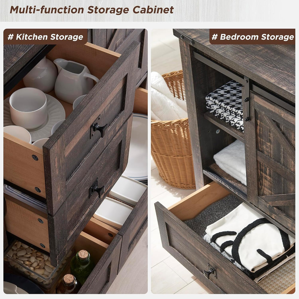 T4TREAM Farmhouse Sideboard Buffet Cabinet with Storage, 31.2'' Tall ...
