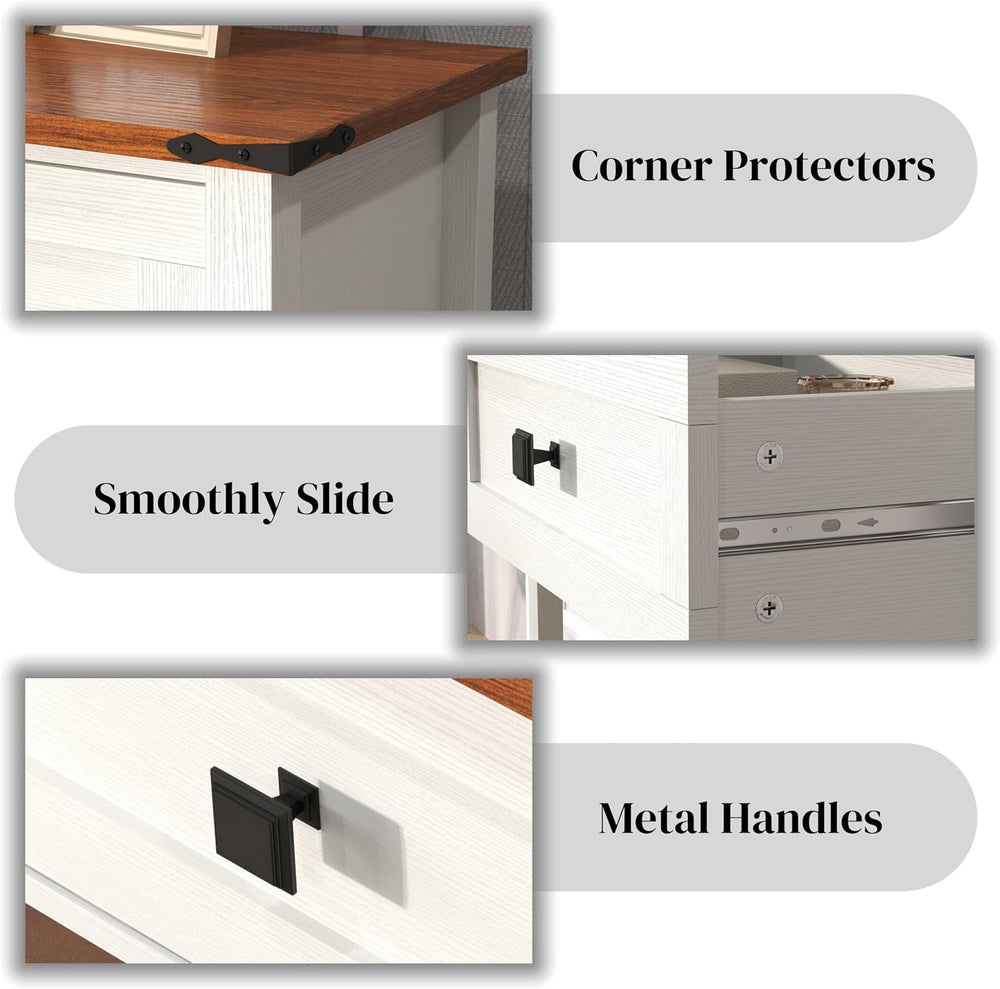 Knocbel Small Console Table with 2 Drawers with Metal Handles, Farmhouse Side...