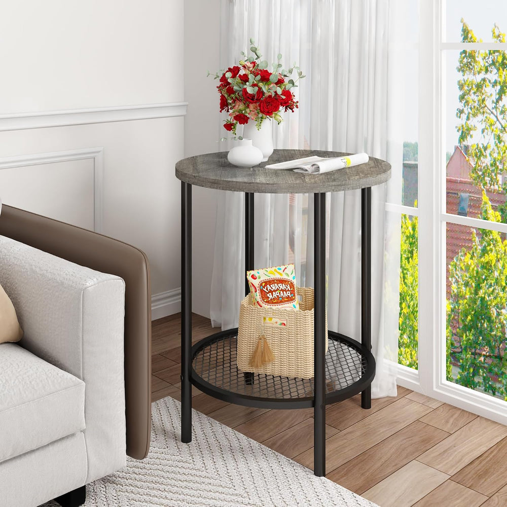 DKLGG 3-Piece Coffee Table and End Table Sets for Living Room, Round Coffee T...