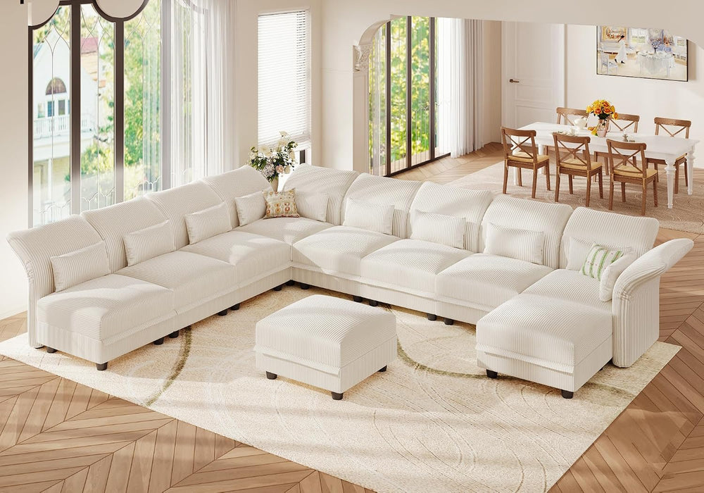 LLappuil 10 Seater Sectional Sofa with Storage, Large U Shaped Modular Sectio...