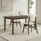 Wooden Dining Chairs Set of 6, Upholstered Modern Dining Room Chairs, Mid Century Solid Oak Wood Kitchen Chairs for Living Room, Restaurant, Farmhouse (Cream Fabric & Walnut Color)