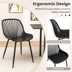Giantex Black Dining Chairs Set of 4, Modern Kitchen Chairs w/Metal Legs, Cutout Backrest, Curved Seat, Armless Accent Chairs, Indoor Side Chairs for Living Dining Room Home, Load 330 LBS