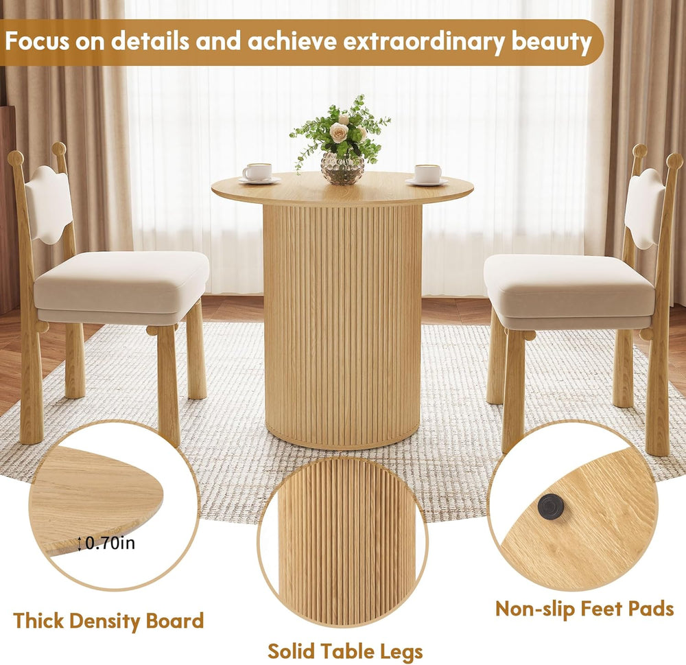 AVZEAR 31.5" Round Dining Table for 2 People, Small Kitchen Dinner Table...