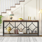 Tribesigns 71 Inch Extra Long Sofa Table, Narrow Long Sofa Console Tables Behind Couch Table with Open Storage Shelf