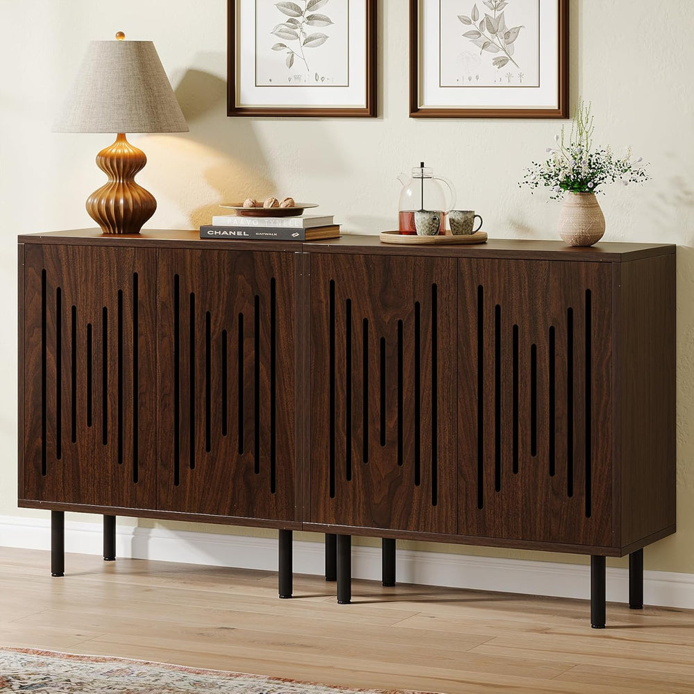 Tribesigns Set of 2 Sideboard Buffet with Storage, 59" Sideboard Cabinet
