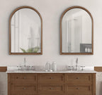 Kate and Laurel Hutton Rustic Arch Mirror, 20 x 30, Natural Rustic, Farmhouse Accent Mirror for Wall