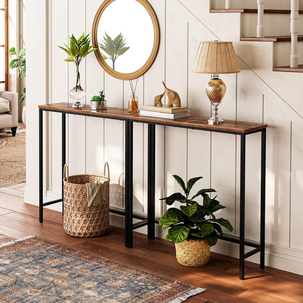 HOOBRO Narrow Console Table, 29.5" Small Entryway Table, Thin Sofa Side ...