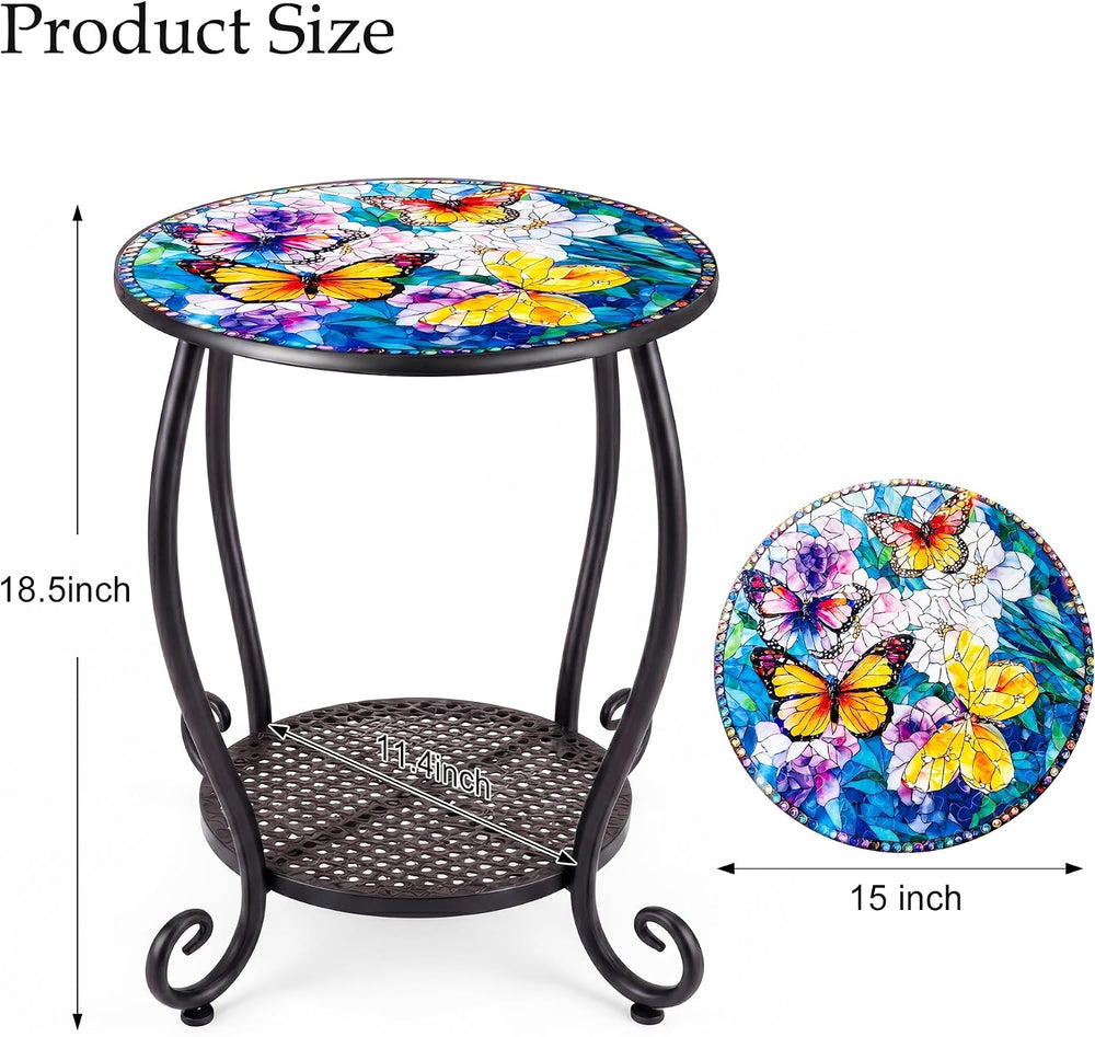 Outdoor Side Table, Small Patio Table, End Table for Outside