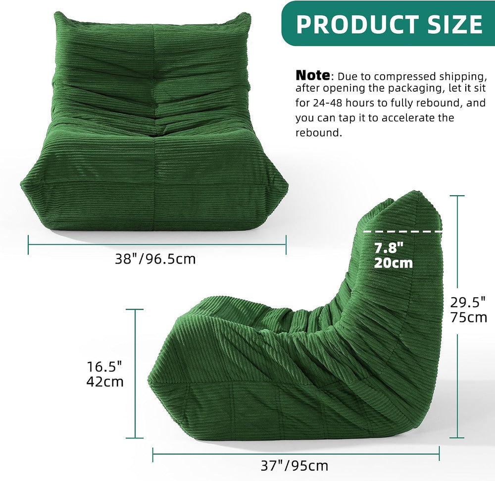 YITAHOME Bean Bag Chairs for Adults | Giant Lazy Floor Sofa with Memory Foam,...