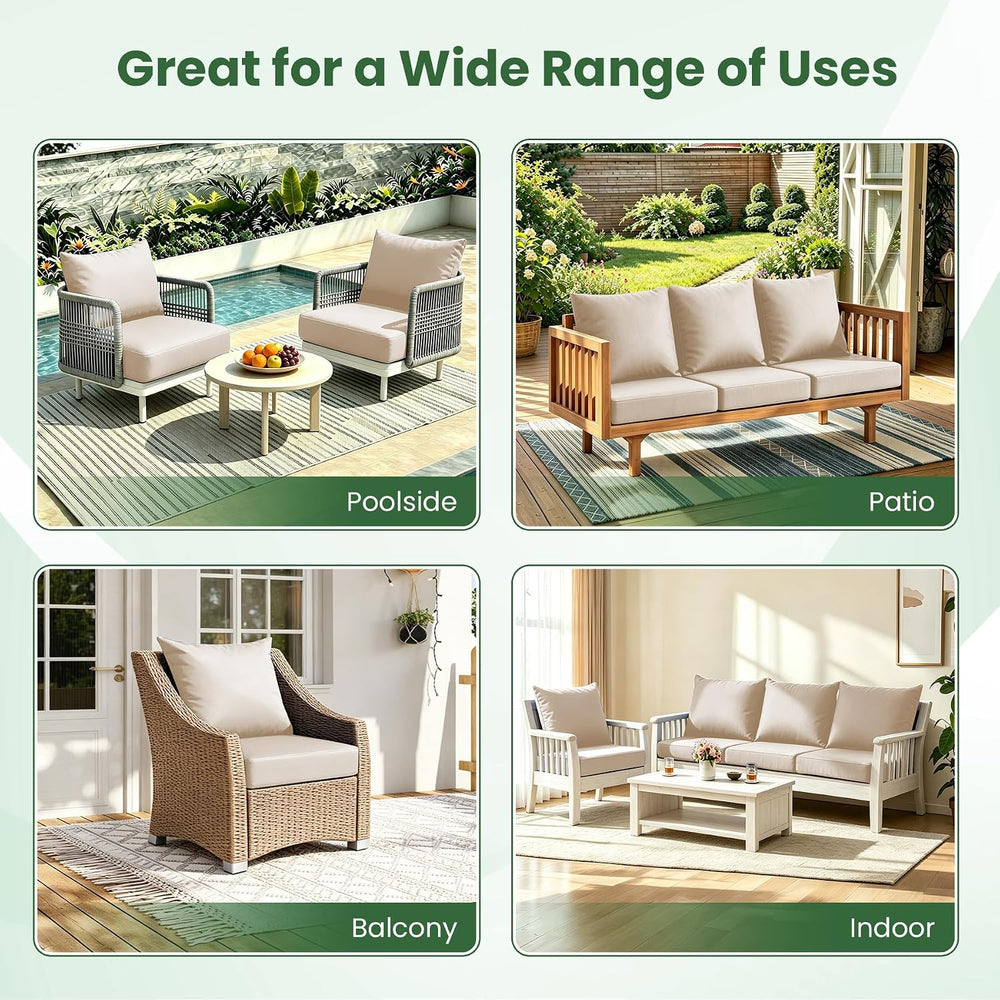 Outdoor Deep-Seat Cushion Set, 24 * 24 * 5.75inch, Beige, Set of 1