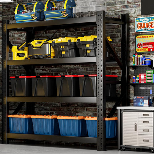 3000LBS Heavy-Duty Garage Shelving, 47" W Metal Shelves, 4-Tier Adjustable Garage Shelving Units, Storage Racks for Warehouse, Workshop