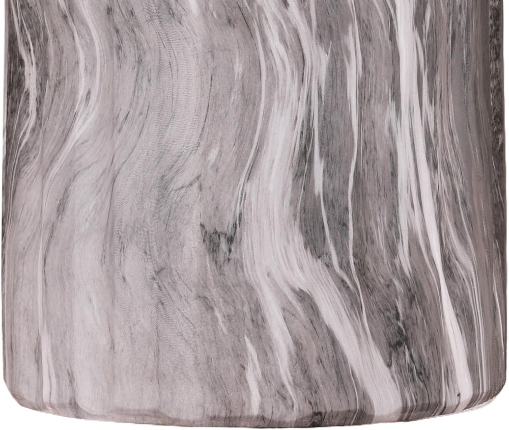 16" Weatherproof Side Table, End Table with Modern Geometry, Accent Tabl...