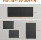 G.CORE Heavy Duty Metal Pegboard Organizer - Wall Storage Steel Peg Board Panels Set 1/4 inch Round Holes 17"x13" 4 Pack Garage Craft Tool Display Hanging Rack Organization Kit with Mounting Hardware