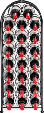 Sorbus Freestanding Wine Rack - Elegant and Unique Bordeaux Chateau Style Floor Wine Stand for 23 Wine Bottle Storage, Champagne, Metal Wine Bottle Holder Stands for Kitchen, Home Bar, Mini Wine Bar
