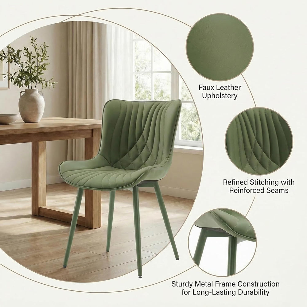 Kidol & Shellder Dining Chairs Set of 2, Mid Century Modern Kitchen Chair...