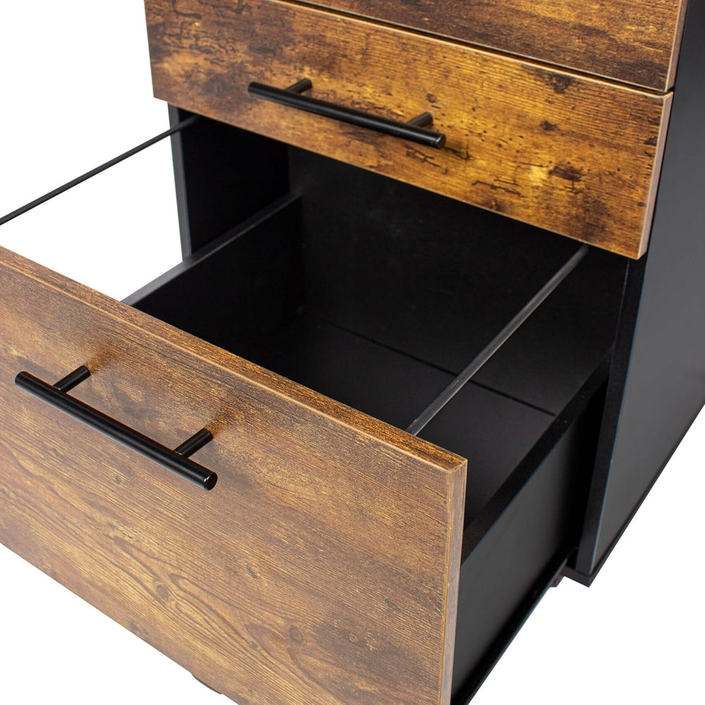 Relaxdays Roll Container with 3 Drawers, Hanging File, Castors, 57.5x40x40 cm...