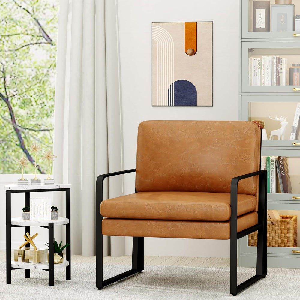 ALISH Accent Chairs, Upholstered Armchair Modern Living Room Chairs Linen Arm...