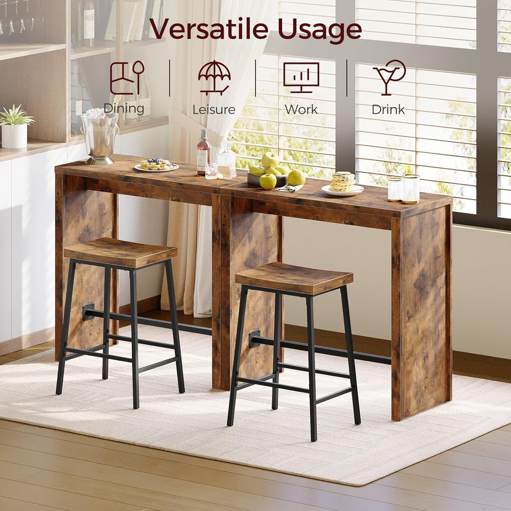 MAHANCRIS Bar Table, 35.4" Counter Height Pub Table, Industrial Rectangu...