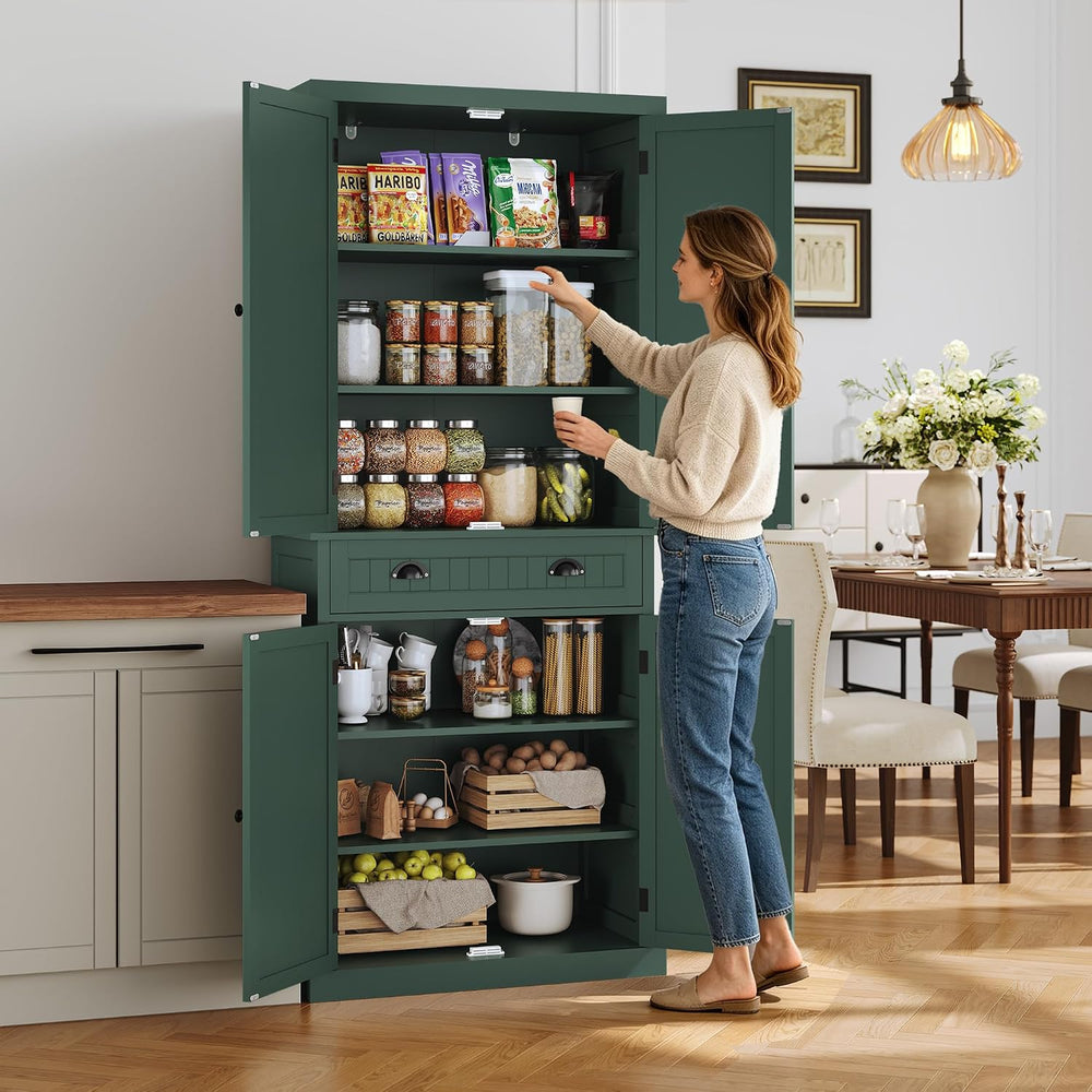 ARTPOWER 72" Tall Kitchen Pantry Storage Cabinet with Drawer and Adjusta...