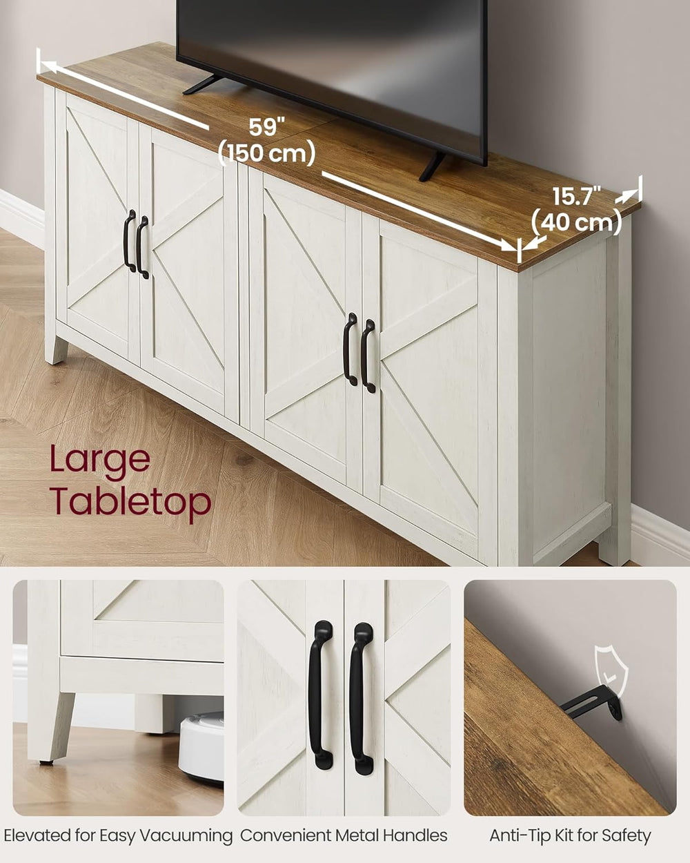 VASAGLE Buffet Cabinet, Coffee Bar, Adjustable Shelf | Sideboard Storage with...