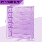 Hanging Wall File Organizer 6 Tier Wall Mounted Mail Paper Folder Holder Document Organization Stand, Vertical Desk Magazine Rack for Office Home Cubicle Countertop, Light Purple