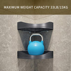 Luxury Corner Shower Shelves, 2-Tier Corner Caddy Organizer for Bathroom Toilet Kitchen, Rustproof Metal Shower Shelf Holder (Black)